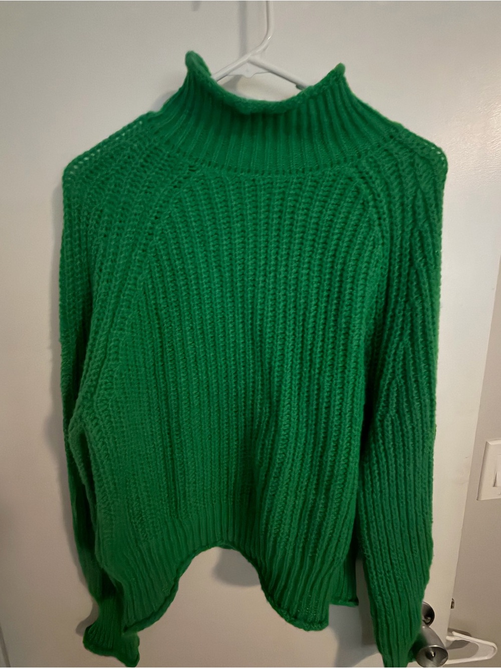 Jon & Anna Bright Green Ribbed Mock Neck Sweater